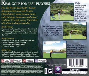 Pro 18 - World Tour Golf (US) box cover back